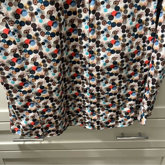 JERMYN BOND Multicolor Geometric Circles Dress Shirt Loud, Bold Men's XL - Picture 10 of 13